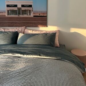 Brooklinen striped linen duvet cover king